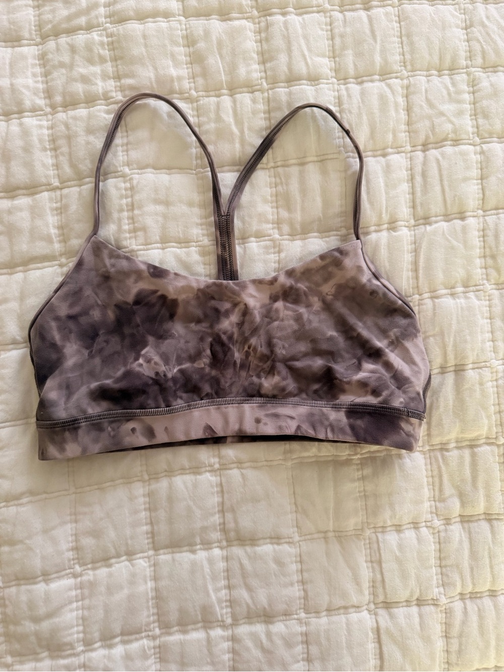lululemon athletica Tie-Dye Strappy Sports Bra in Brown and Gray